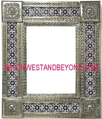 33450-S063 Sun Corner Tin Mirror Tiled Silver Color Frame