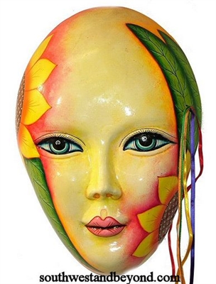 Exotic Clay Mask Wall Decor Art