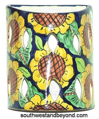 80676-E05 Talavera Wall Sconce Small - Sunflower Design